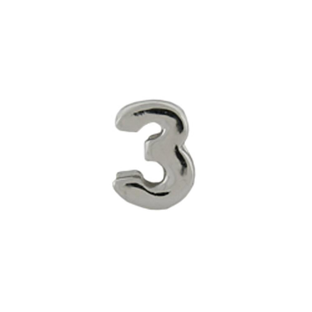 Sterling Silver AlphaBead Number Three