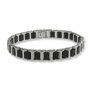 Stainless Steel and Rubber Linked Bracelet - Clearance Final Sale