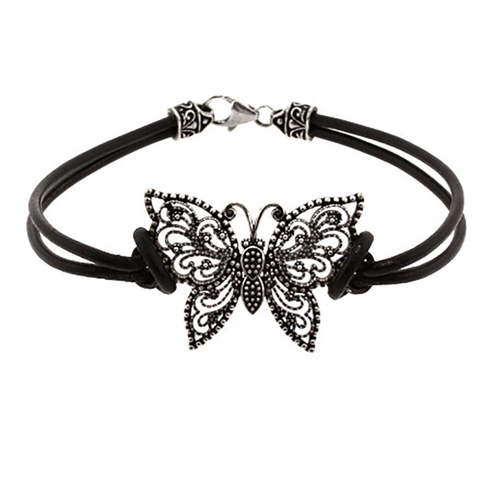Sterling Silver Marcasite Butterfly Bracelet - Clearance Final Sale