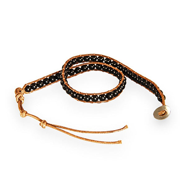 Chen Rai Genuine Onyx Brown Wrap Bracelet - Clearance Final Sale