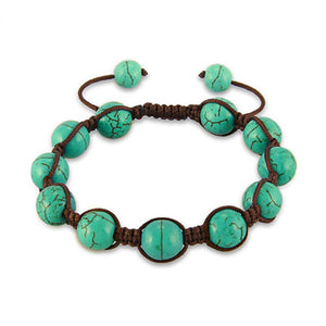 Turquoise Agate Shamballa Style Bracelet - Clearance Final Sale