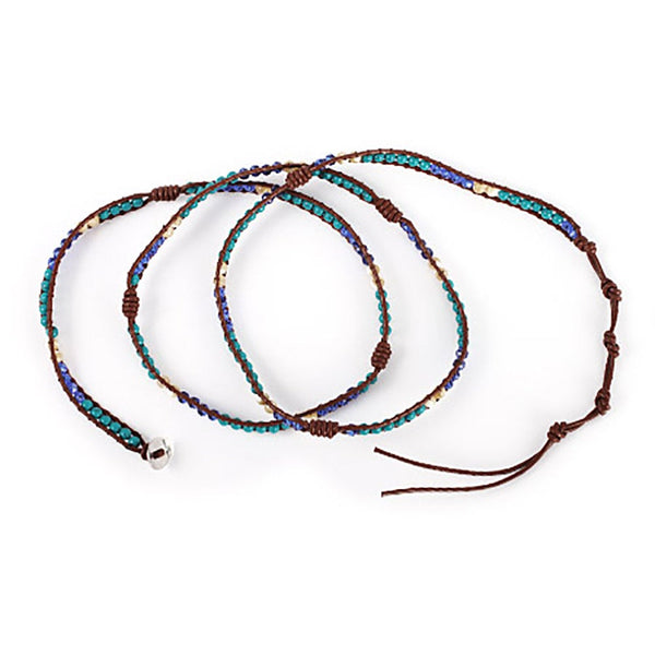 Chen Rai Turquoise and Crystal Mix Wrap Bracelet