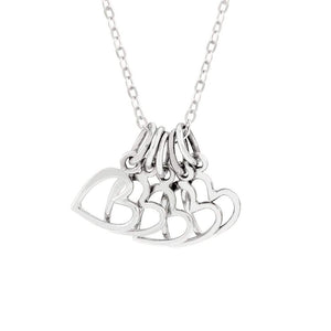 Petite Five Open Hearts Silver Necklace