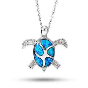 Sterling Silver Swimming Sea Turtle Necklace - Clearance Final Sale