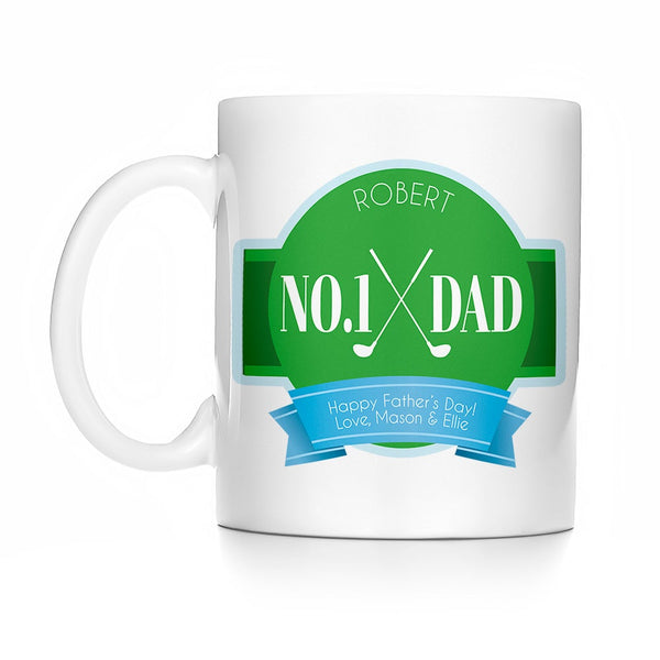 Personalized No. 1 Dad Golf Mug