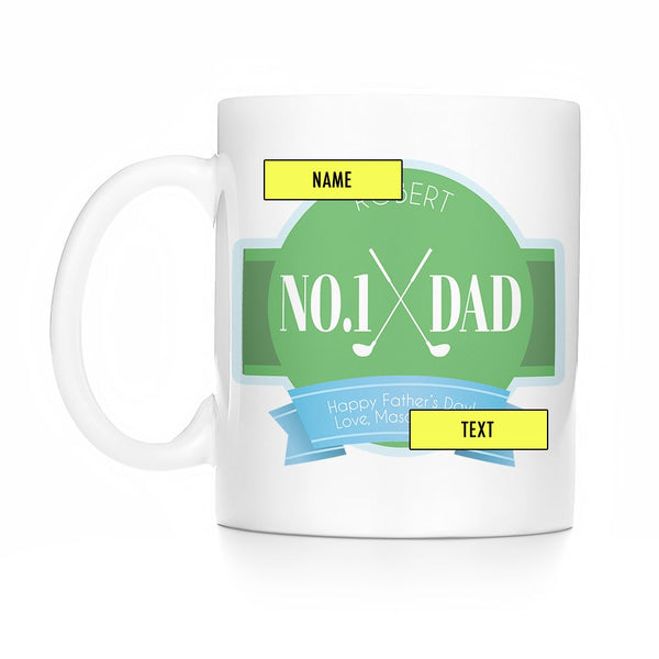 Personalized No. 1 Dad Golf Mug