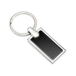 Engravable Black Rectangle Keychain