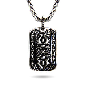 Stainless Steel Tribal Design Dog Tag