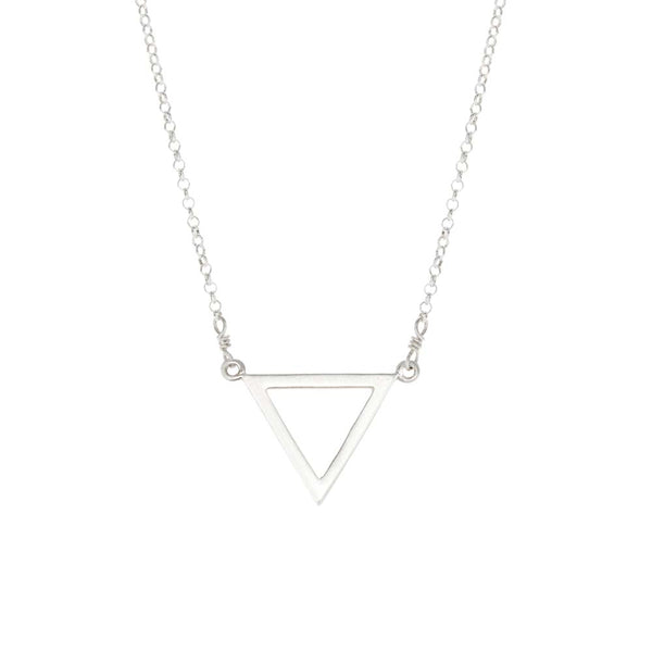 Dogeared Balance Open Large Triangle Silver Necklace
