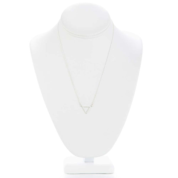 Dogeared Balance Open Large Triangle Silver Necklace