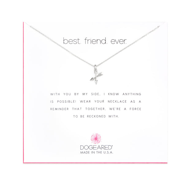 Dogeared Best Friend Ever Silver Arrow Necklace