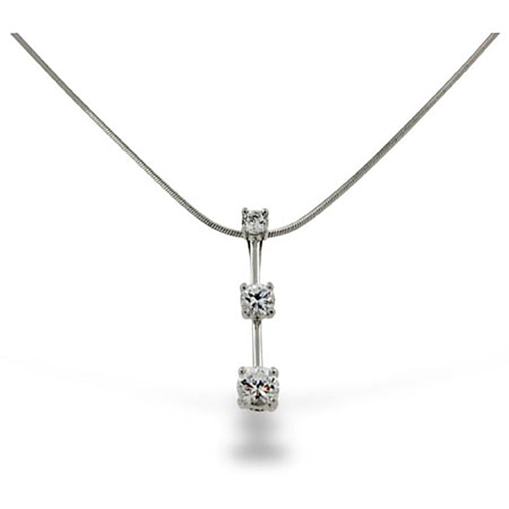 Past, Present and Future CZ and Sterling Silver Necklace - Clearance Final Sale
