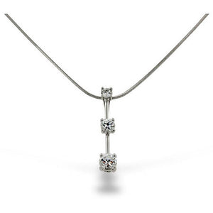 Past, Present and Future CZ and Sterling Silver Necklace - Clearance Final Sale