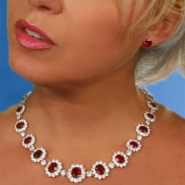 The Hollywood Red Carpet Ruby CZ Necklace - Clearance Final Sale
