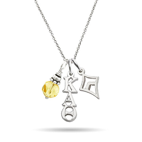 Kappa Alpha Theta Sterling Silver Charm Necklace